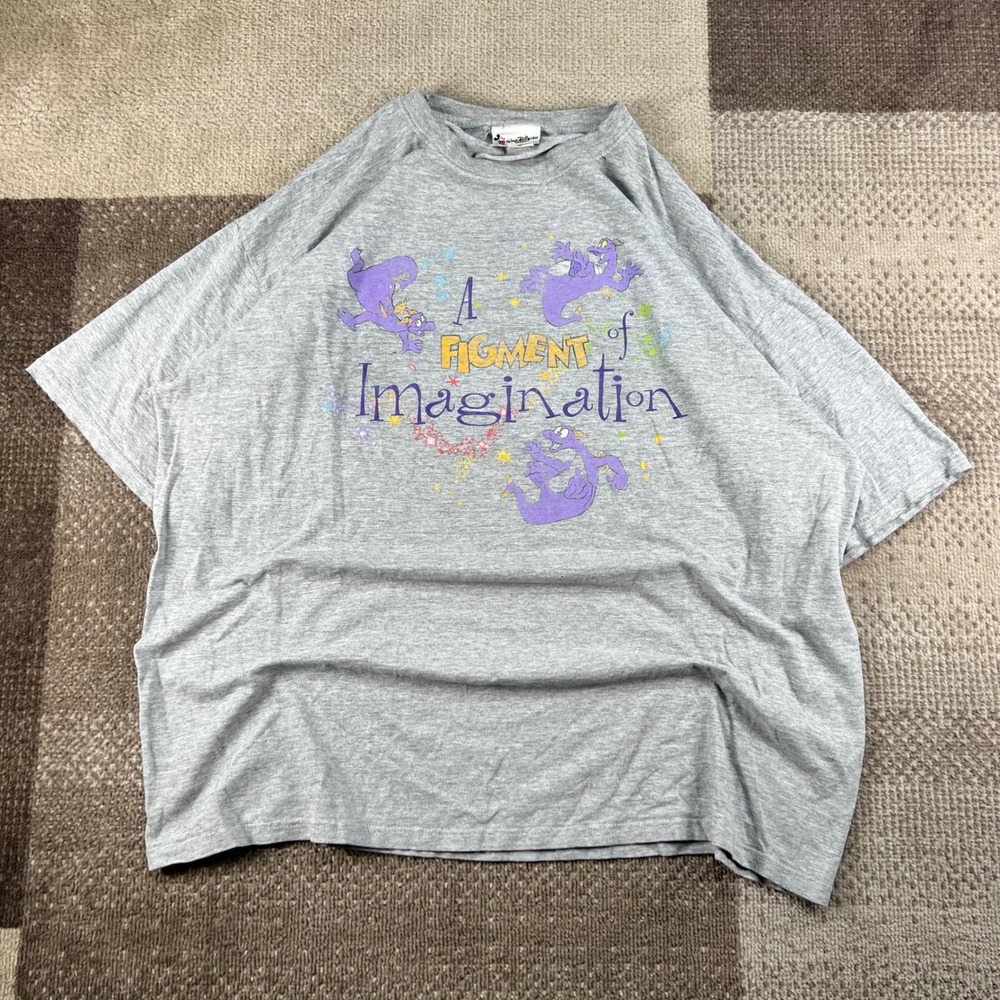 Vintage Disney Epcot Figment A Figment of Imagination Gray Graphic T-Shirt 2XL